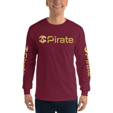 Load image into Gallery viewer, Pirate Skull Gold with Sleeve Print Long Sleeve T-Shirt