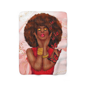 Monarch (Brown) Sherpa Fleece Blanket - Coco Expressions