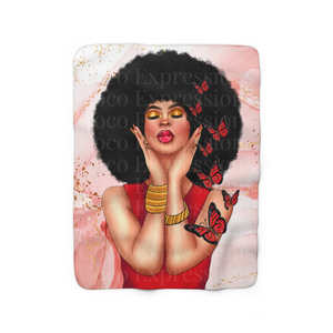 Monarch (Light) Sherpa Fleece Blanket - Coco Expressions