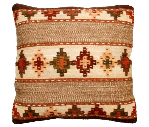 Handwoven Zapotec Indian Pillow - Yagul Wool Oaxacan Textile