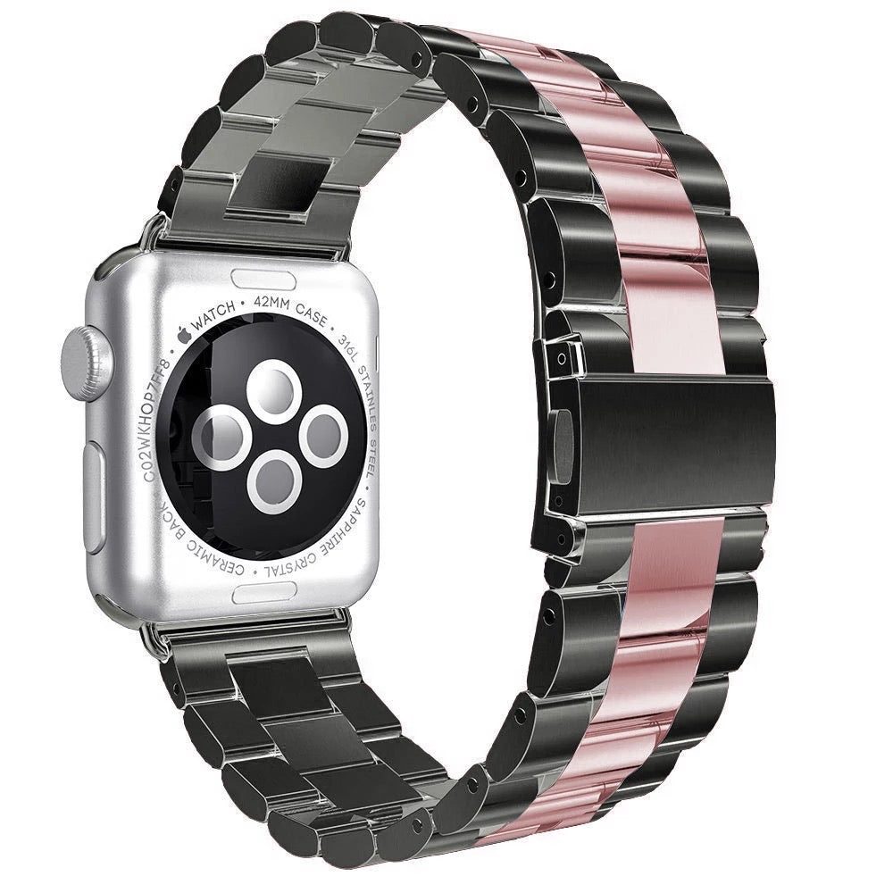 Luxury Stainless Steel Two Tone Link Band For Apple Watch Multiple Col ...