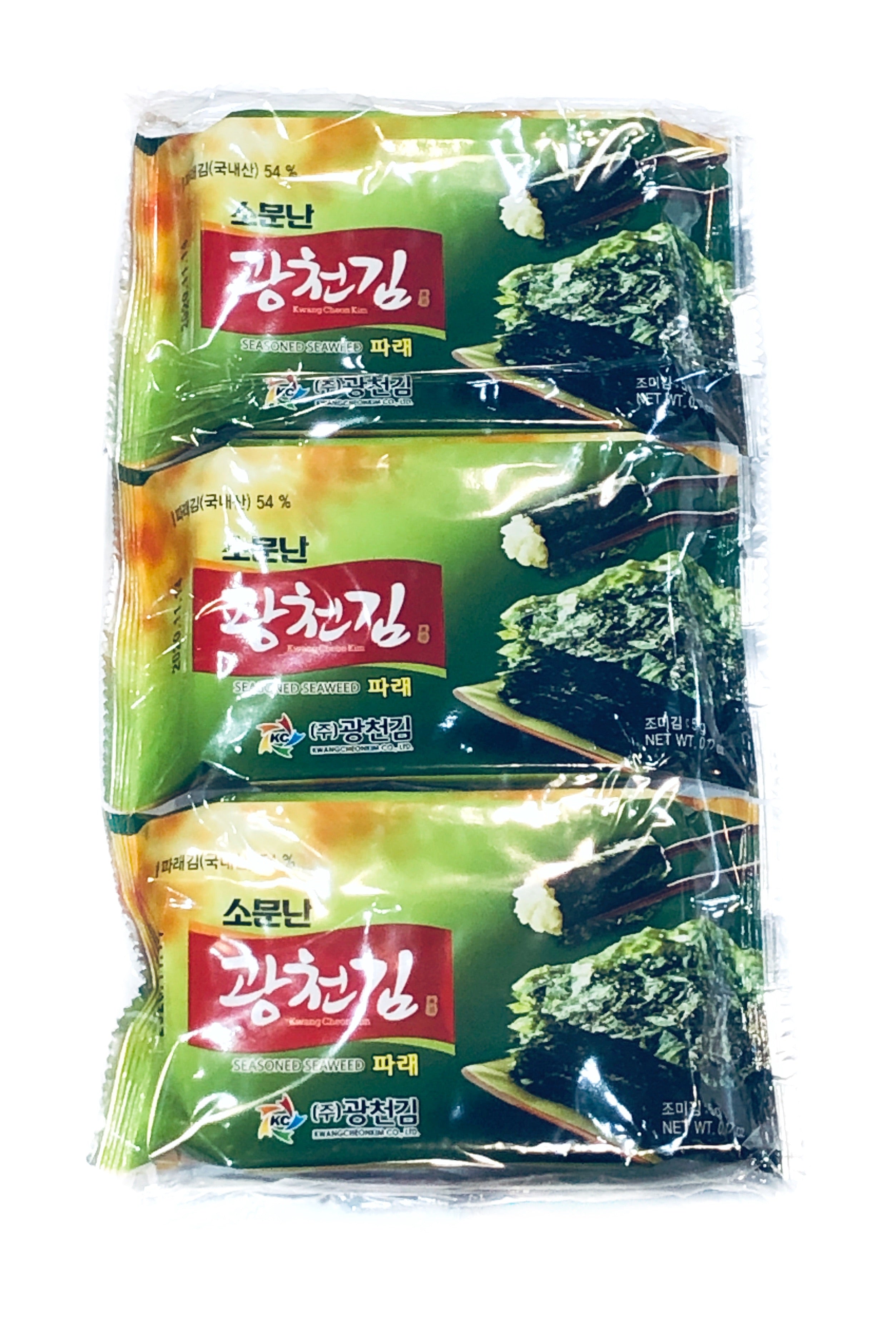 Kwangcheon Dosirak Seasoned Green Seaweed 15g 3pack 廣川即食紫菜 Hekede Asian Mart Cafe