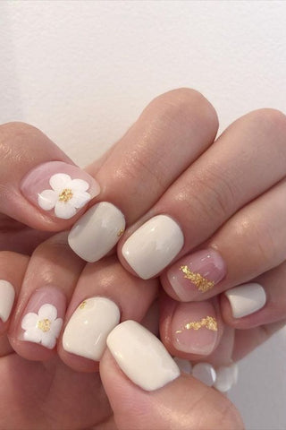 Milk and Honey Blossom Nails