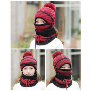 Schatzsonne Winter warme Mütze Schal Maske mehrteiliges Set