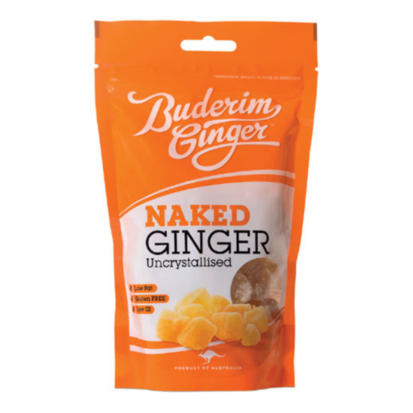 Buderim Ginger Naked Ginger Uncrystallised Toms Confectionery Warehouse
