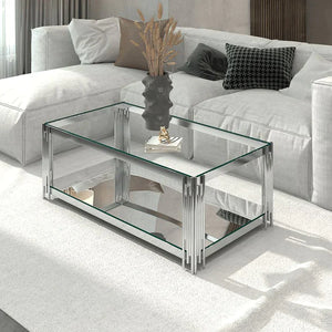 Estrel Rectangular Coffee Table in Silver - Sterling House Interiors