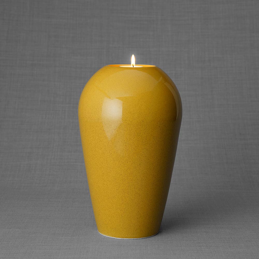 Amber Modern Ceramic Adult Cremation Urn for Ashes