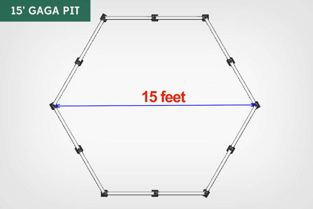 Gaga Ball Pit - 15 ft Dimensions