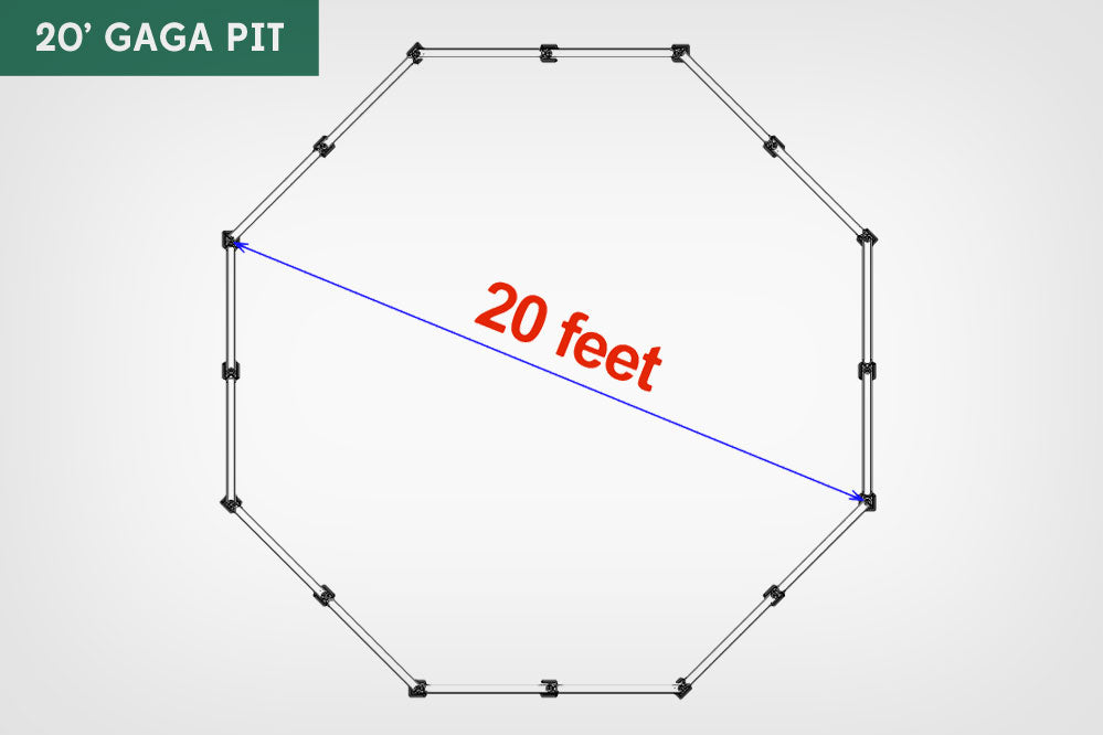 Gaga Ball Pit - 20 ft Dimensions