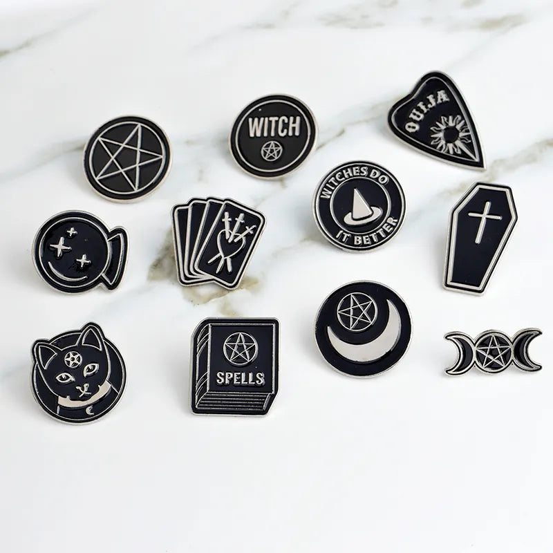 Black & White Witchy Pins