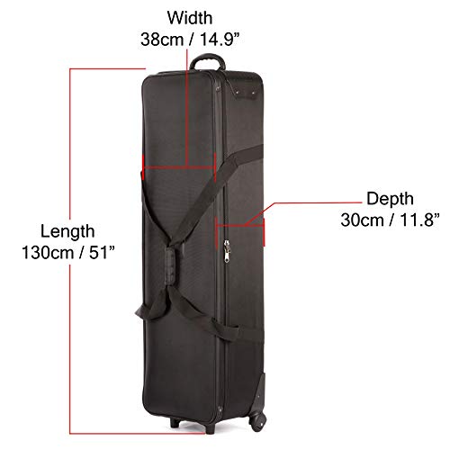 Photo Studio Equipment Trolley Carry Bag Case Padded Wheeled Portable