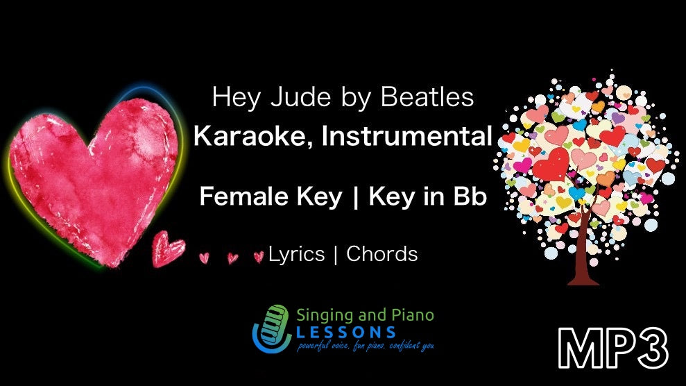 0 Hey Jude Beatles - Karaoke, Instrumental in Female Key/ Baritone for Males