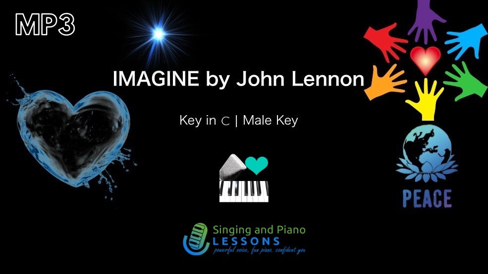 0 Imagine, John Lennon - Karaoke, Instrumental in Male Key C with Lyrics & Chords