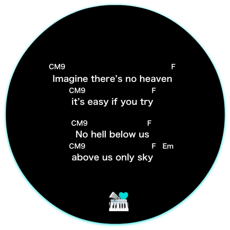 1 V1 Imagine John Lennon Karaoke Instrumental in Male Key, C