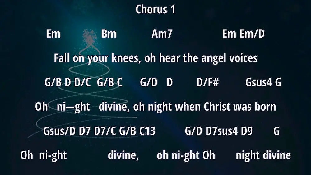 4 Chorus 1 - O Holy Night Full Lyrics_Version Karaoke in Female Key (& Tenor Male)-min