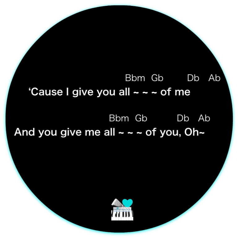 6 Chorus 1-3 All of me by John Legend, Karaoke, Instrumental in Female Key/ Baritone for Males