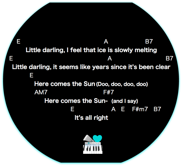 6 Verse 3 & Chorus 3 Here comes the Sun Beatles Karaoke Instrumental in Female Key/ Baritone for Males