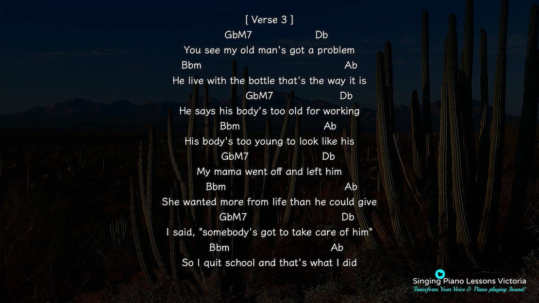 7 Verse Fast Car by Tracy Chapman, Karaoke in Higher Female Key(& Male, Baritone), HQ