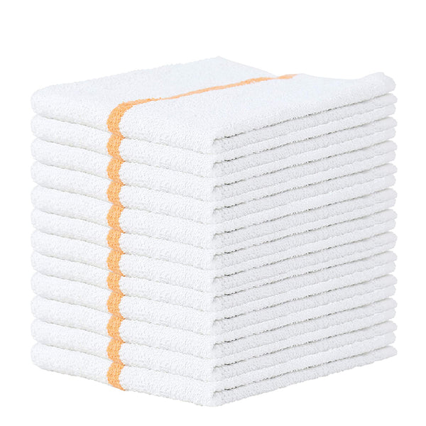 Bar Towels - Bar Mop Cleaning Kitchen Towels (12 Pack 16 x 19”) - Premium Ring-Spun Cotton White Kitchen Bar Towels Restaurant Cleaning Towels