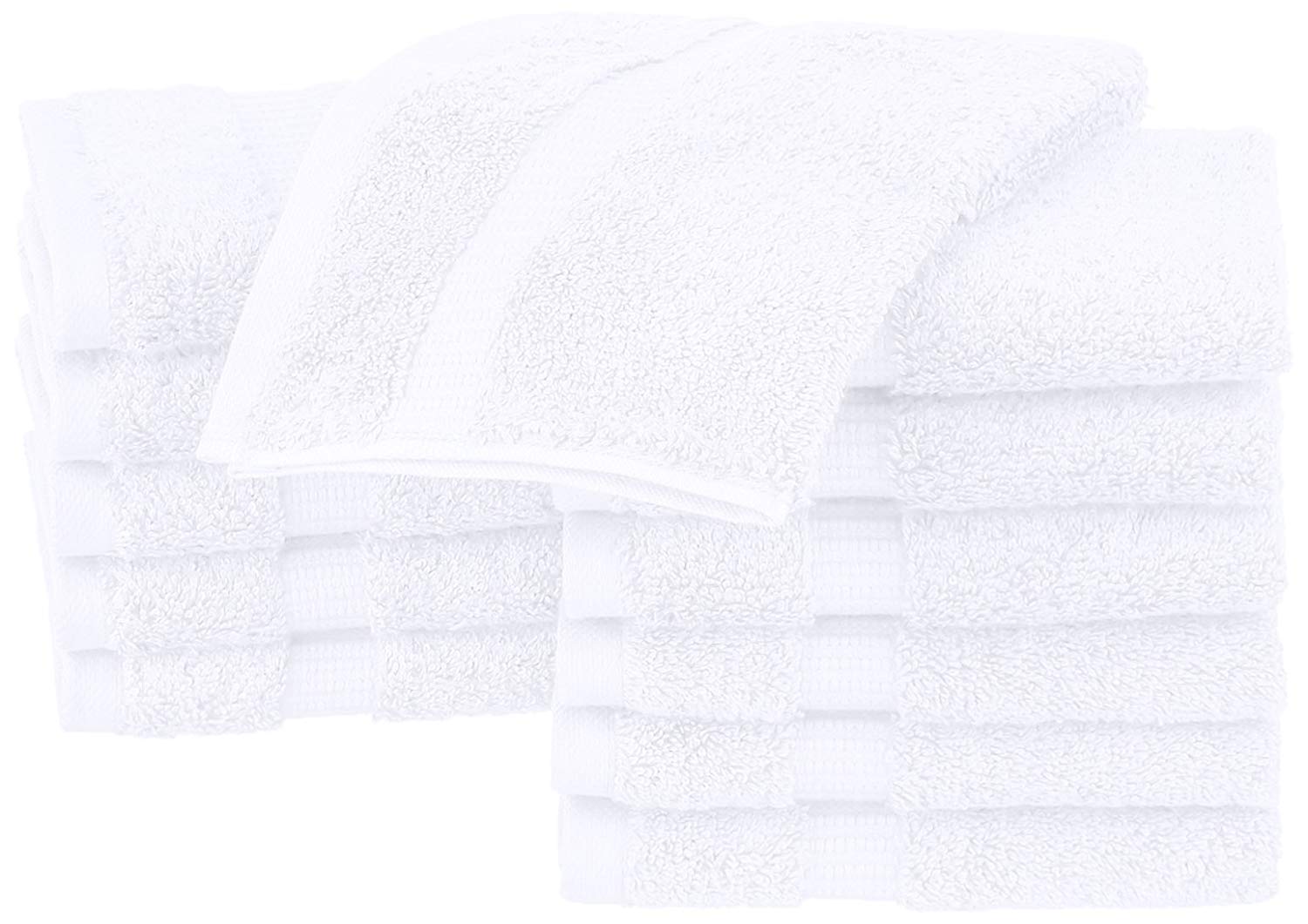 12 inch x 12 inch White Cotton Value Washcloths - Reusable LT Weight Thin Cloth Rags - Bath/Baby/Kitchen/Garage - 1 lb per Dozen - Set of 24, Size: 12