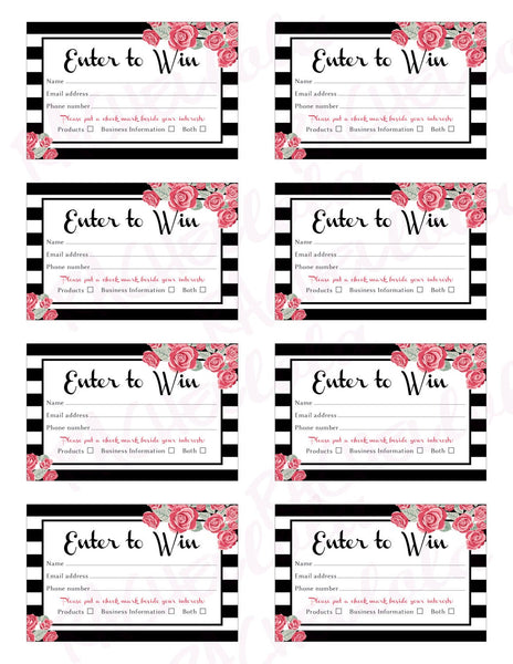 Printable Raffle ticket template, Door prize entry form, Enter to win