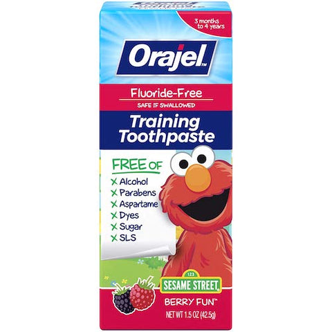 Orajel Elmo fluoride-free training toothpaste