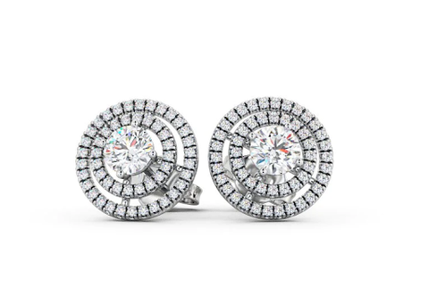 0.5ct Round Halo Earrings