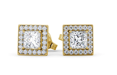 0.65ct Square Halo Earrings