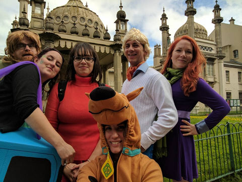 Aa team dressed up as Scooby Doo characters for a CluedUpp event