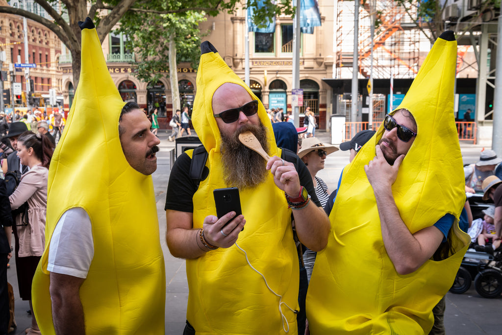 Team in banana costumes