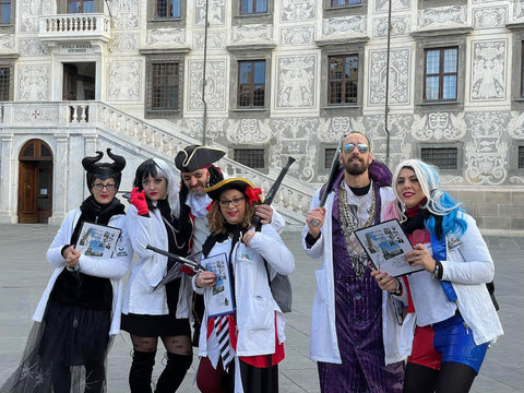 A group of fancy dress players at a CluedUpp event showing Why Outdoor Team Building Activities Are Better