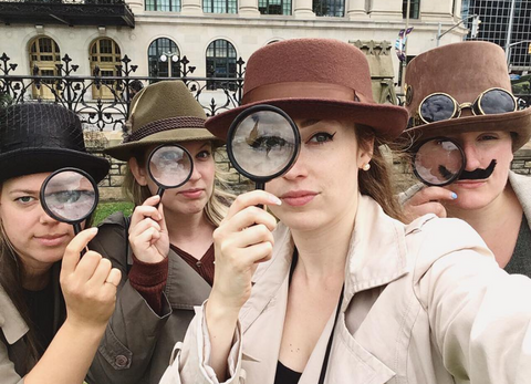 Four detectives taking part in a detective game