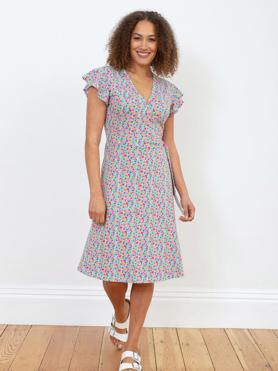 Highcliffe jersey wrap dress petal perfume