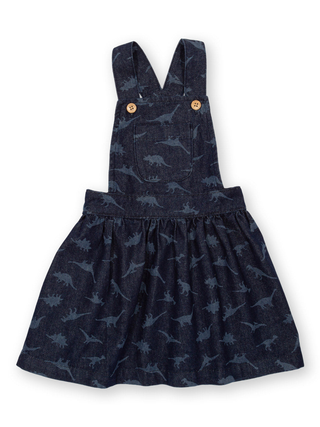 Dino denim pinafore