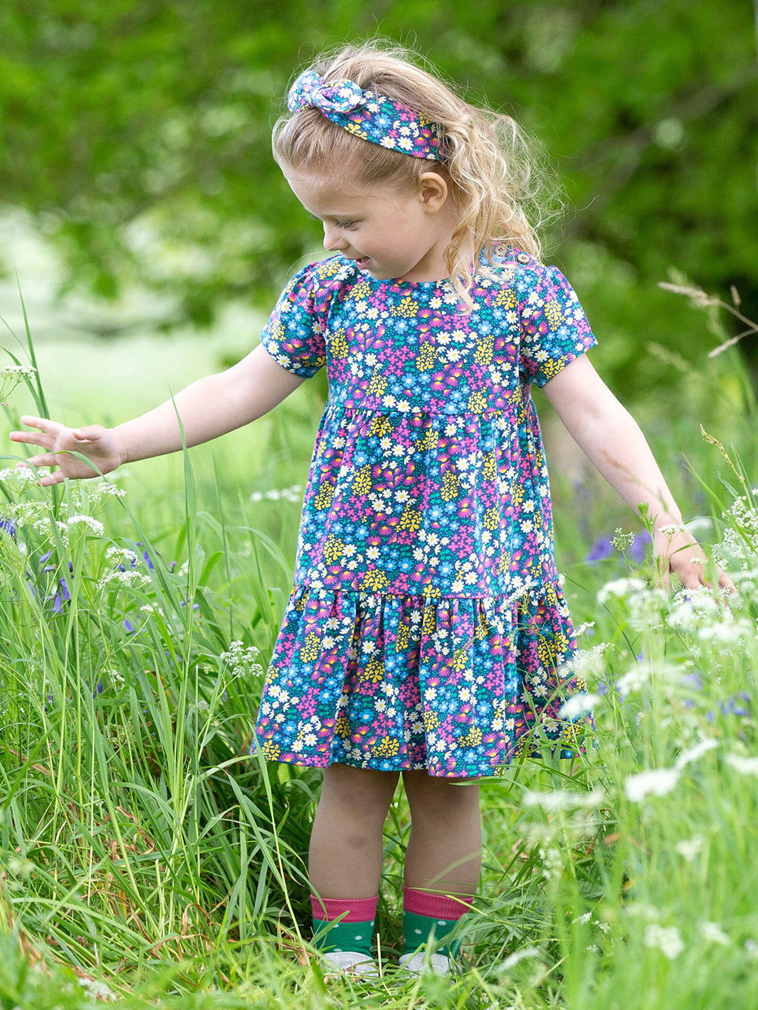 Flower patch dress navy