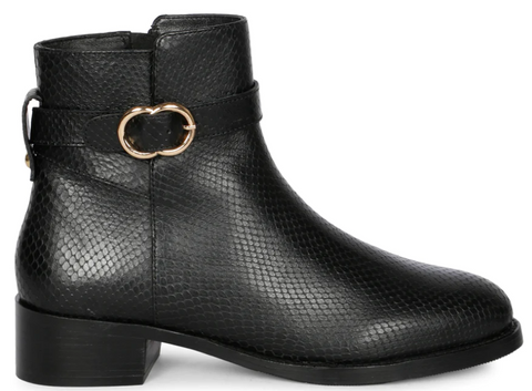 SAINT ELEANOR BLACK LEATHER HANDCRAFTED SIDE ZIPPERS ANKLE BOOTS