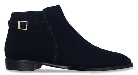 SAINT MORENO NAVY SUEDE LEATHER ANKLE BOOTS
