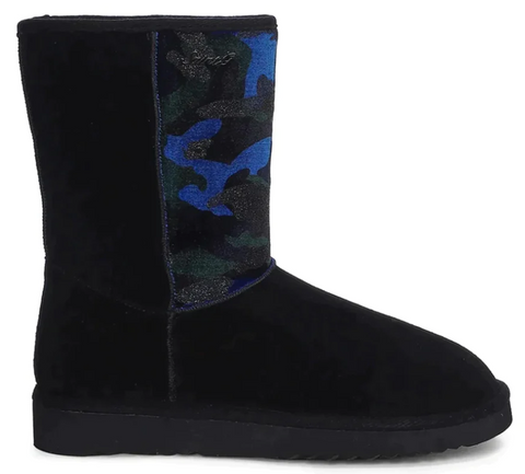 SAINT FLORA NAVY CAMO FABRIC SNUG BOOTS