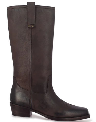 SAINT VALERY BROWN LEATHER COWBOY CALF BOOTS