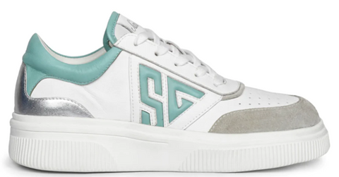 SAINT ALOISIA MINT LEATHER SNEAKERS