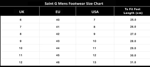 Men's width clearance shoes chart