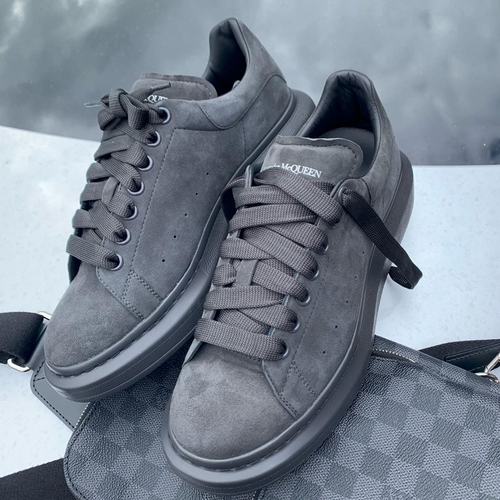 grey suede mcqueens