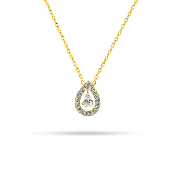 Aeroplane Pear Round Diamond Pendant – Solitaire Jewels