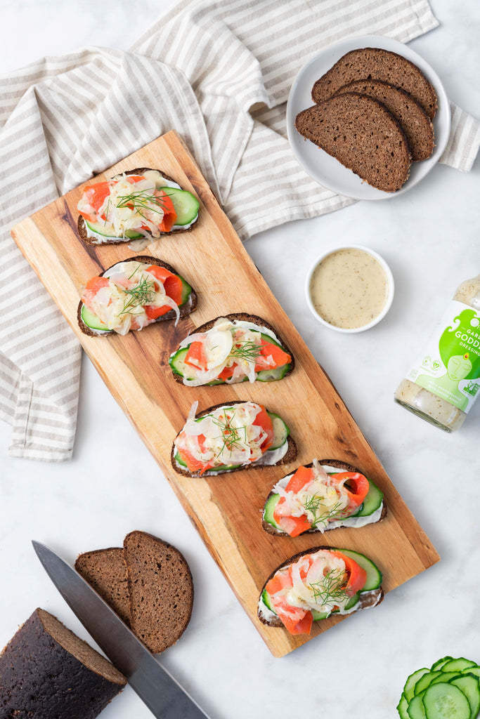 Smoked Salmon Smorrebrod Recipe - Open Faced Sandwich