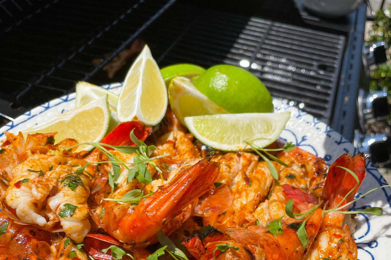 Guajillo-Pasilla Grilled Shrimp