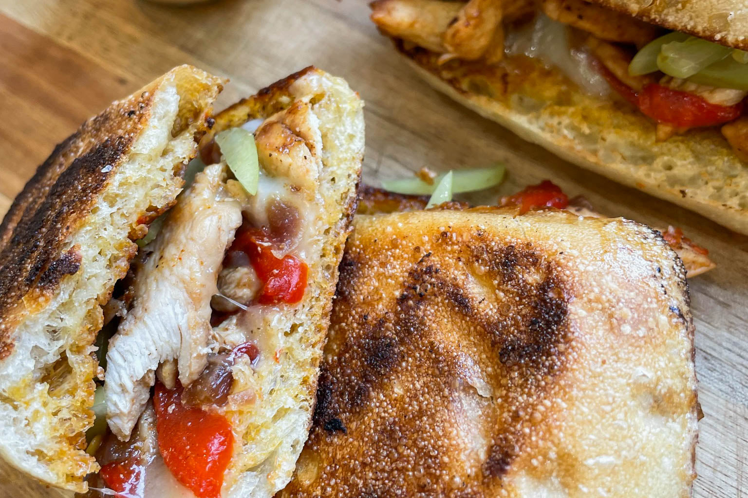 Roasted Red Pepper & Harissa Chicken Panini 