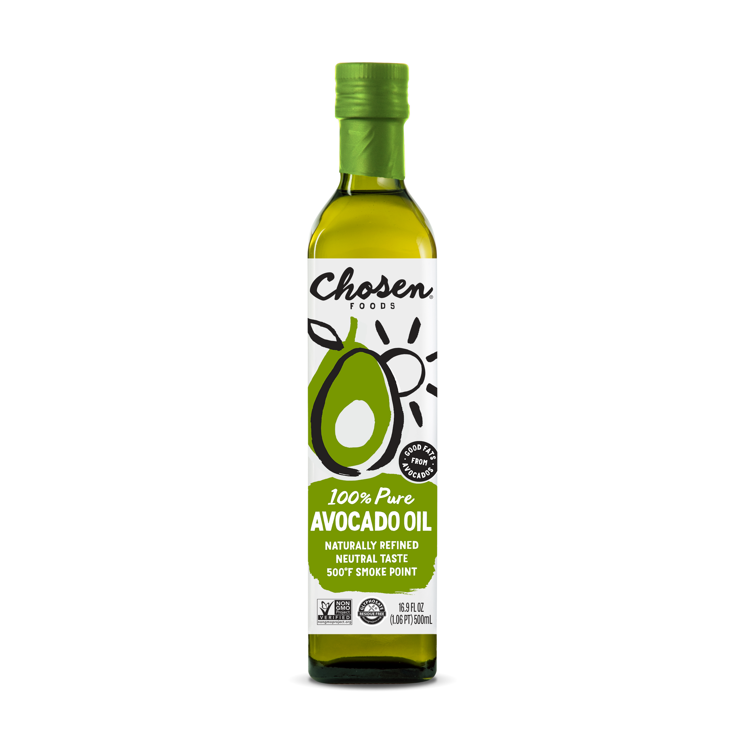 100% Pure Avocado Oil 500ml Glass Bottle