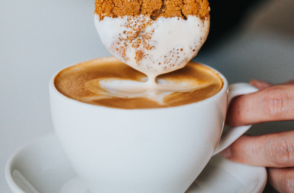 Brown butter sugar cookies dipped in coffee