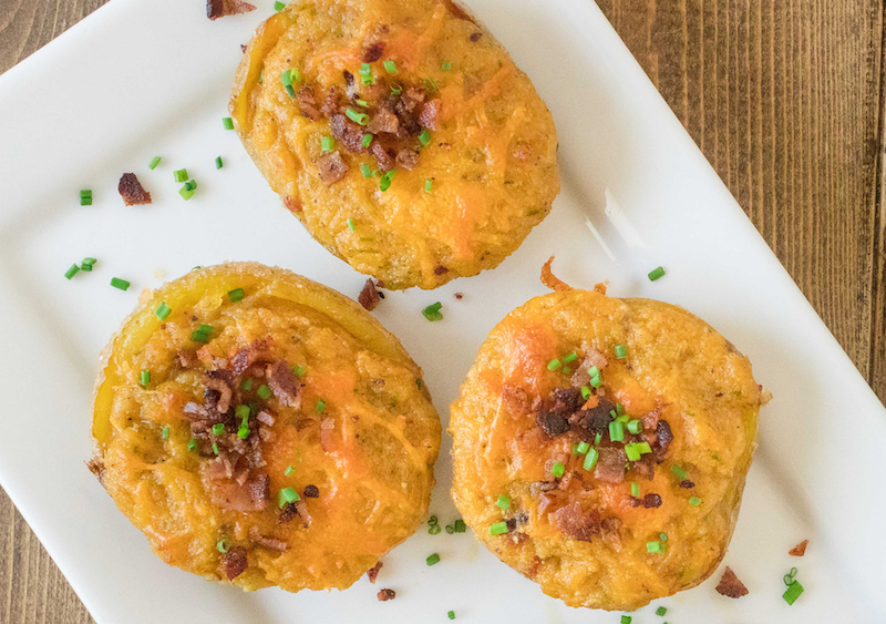 Loaded Twice Baked Game Day Potatoes made with Chosen Foods Classic Avocado Oil Mayo