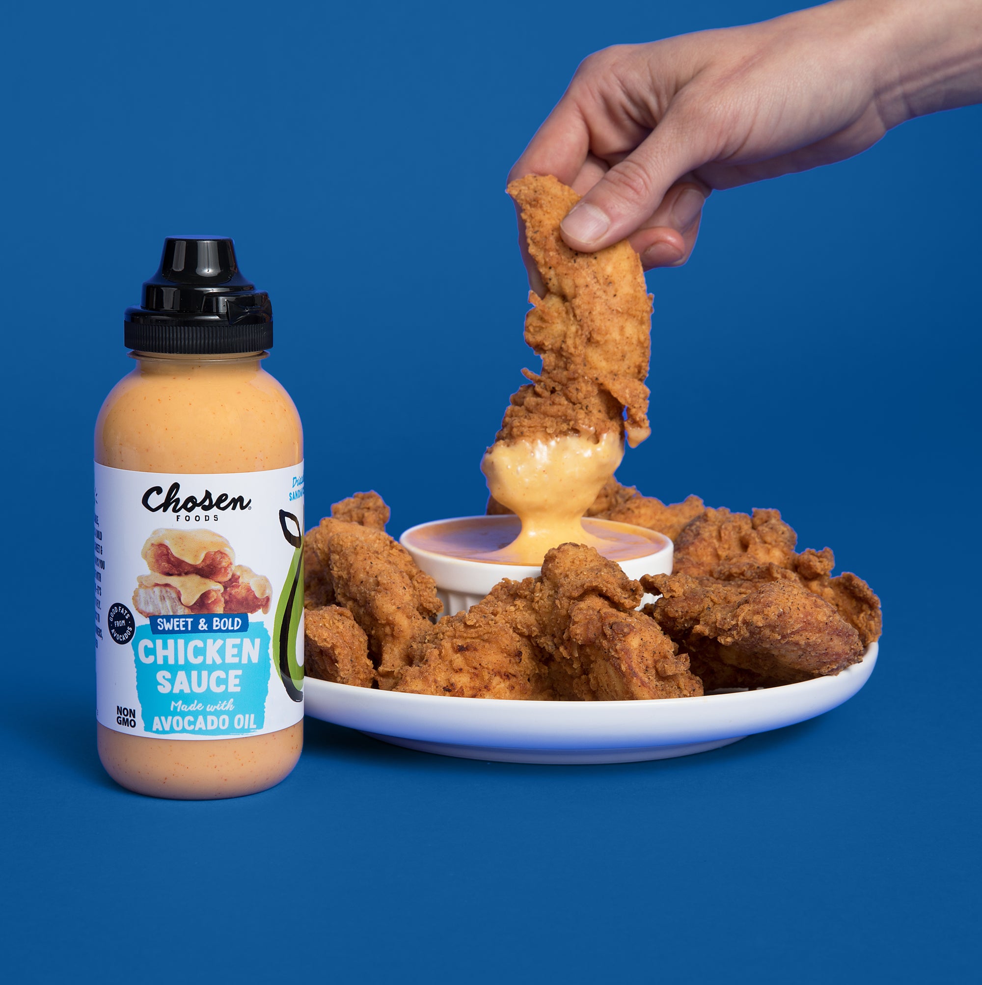 Chosen Foods Chicken Sauce is great with nuggets & wings to knives-out-chicken dinners & more. Try our Dipping Sauce, made with 100% Pure Avocado Oil.